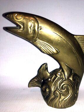 Vintage Brass Trout Fish Bottle Opener